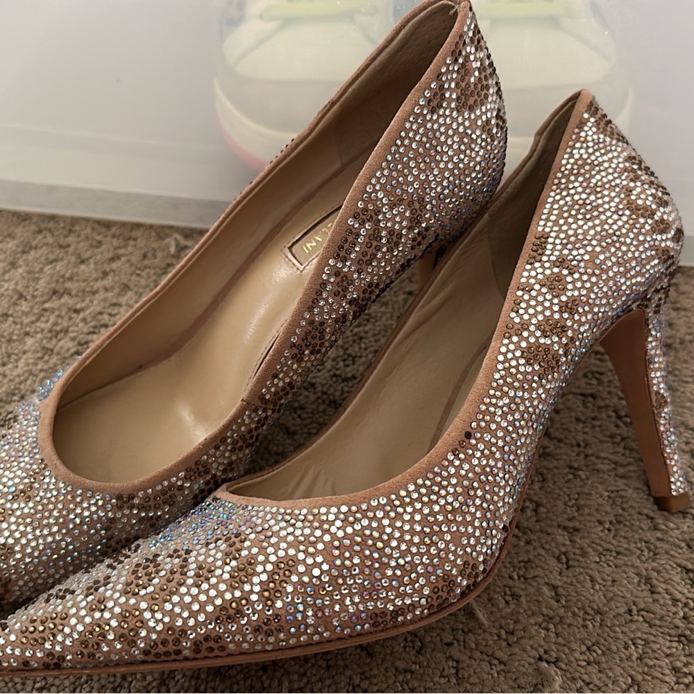 ANTONIO MELANI Brown and Silver Heels with Sequins